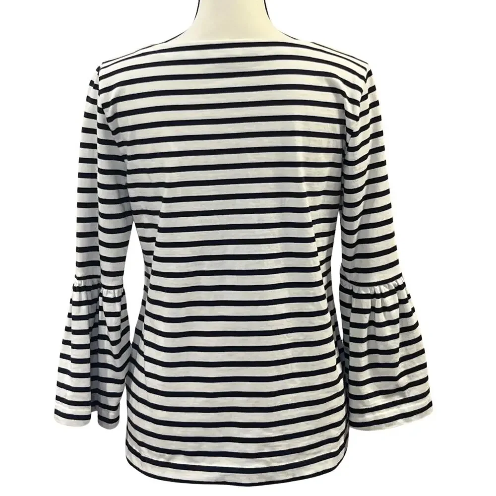 J. Crew Women's Striped Bell Sleeve Top Size S